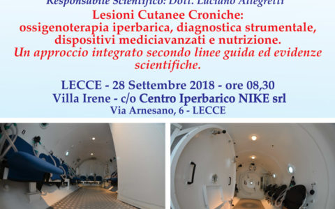 Lesioni Cutanee Croniche:  ossigenoterapia iperbarica, diagnostica strumentale,  dispositivi medici avanzati e nutrizione.  Un approccio integrato secondo linee guida ed evidenze  scientifiche.