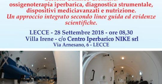 Lesioni Cutanee Croniche:  ossigenoterapia iperbarica, diagnostica strumentale,  dispositivi medici avanzati e nutrizione.  Un approccio integrato secondo linee guida ed evidenze  scientifiche.